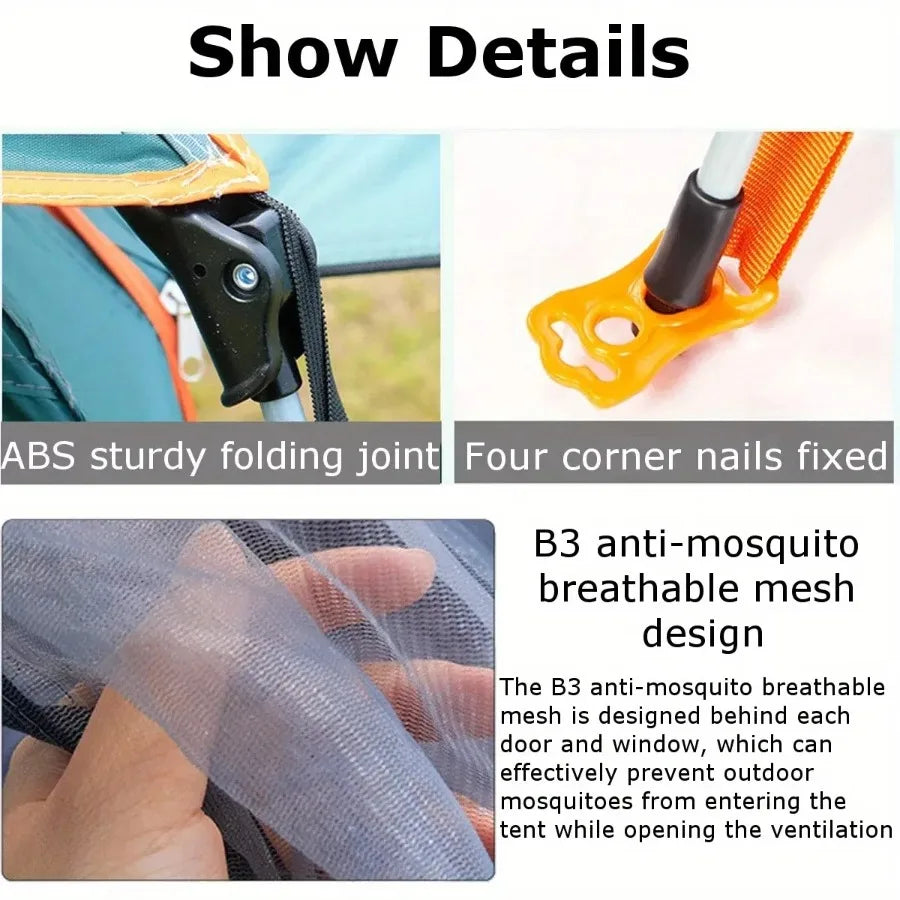 2-3 Person Camping Tent Outdoor Foldable Waterproof Tent