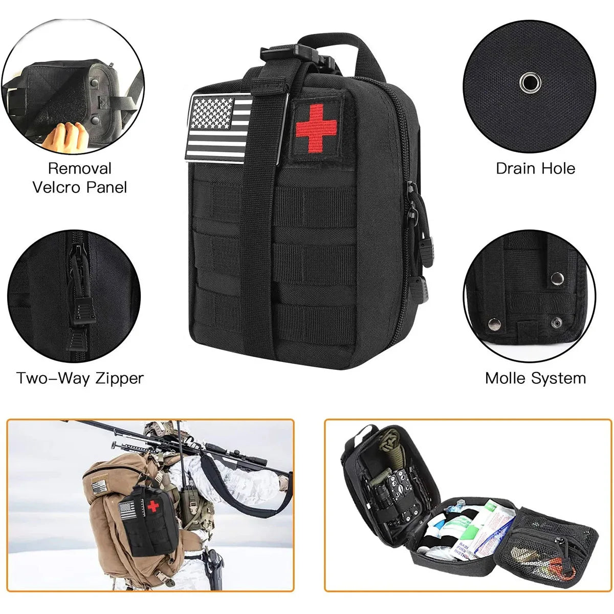 Outdoor Camping Emergency Survival Tool Set Multifunctional Self Defense First Aid Kit 142PCS
