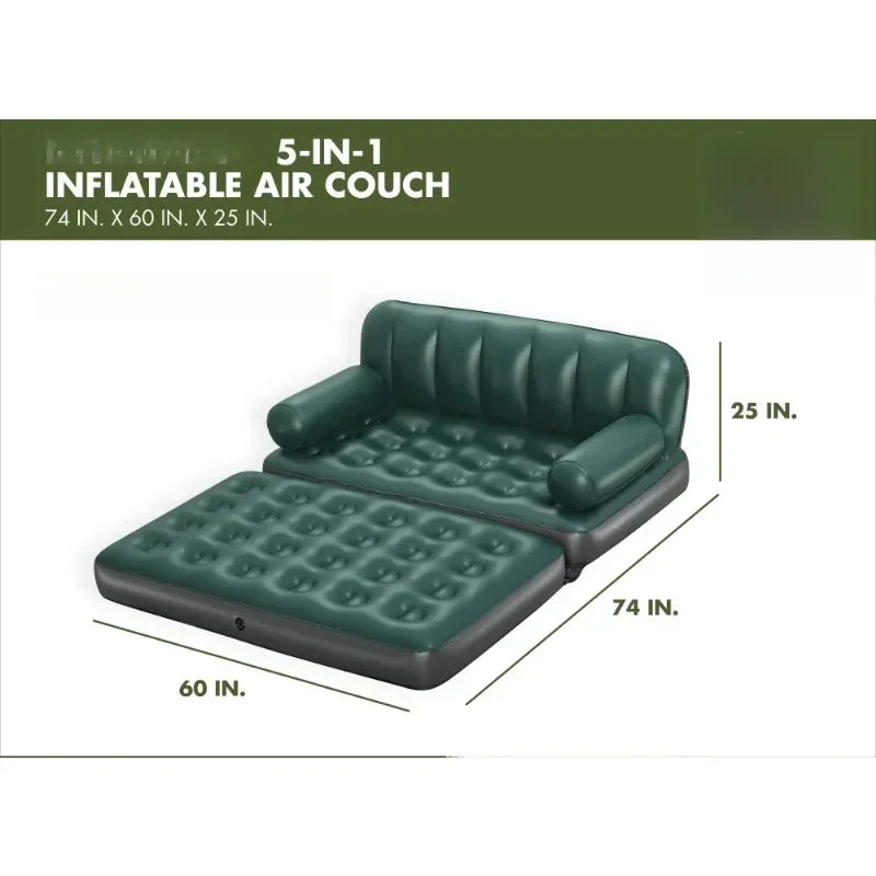 5-in-1 Inflatable Foldable Sofa for Home Dorms Camping