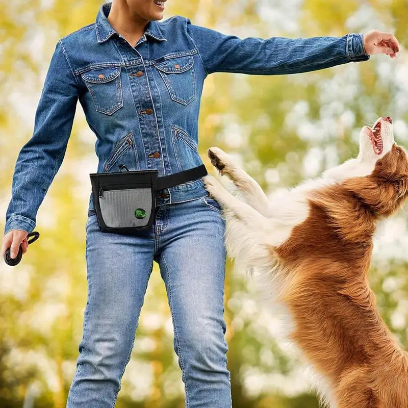 Dog Treat Pouch Magnetic Closure Puppy Training Waist Bag