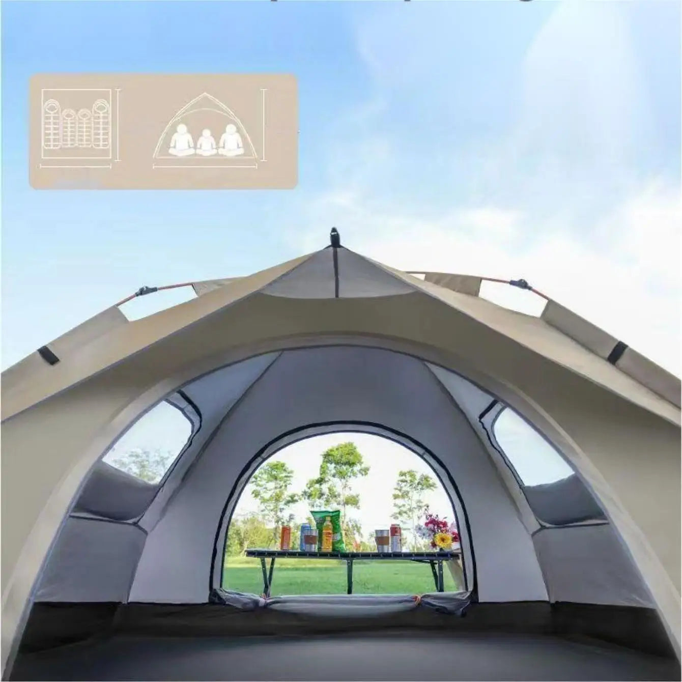 Outdoor shelter Sunshade, Camping tent Two doors and two windows