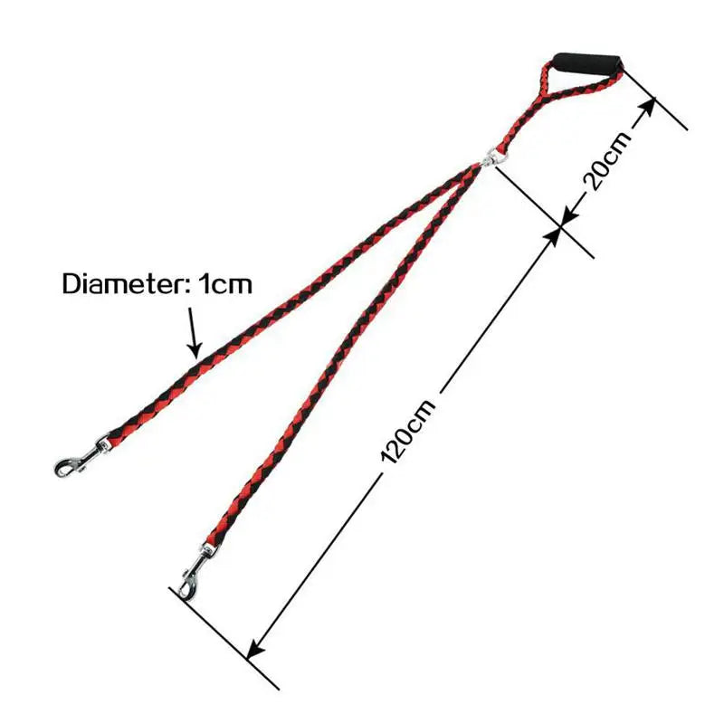 Double 2 Way Dog Leash Rope for Outdoor Training Use