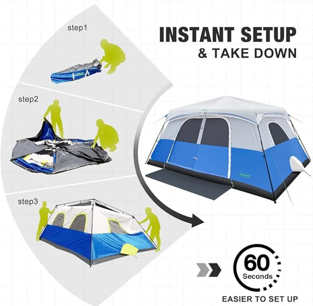 Instant Cabin Tent 8 Person Camping Setup in 60 Seconds