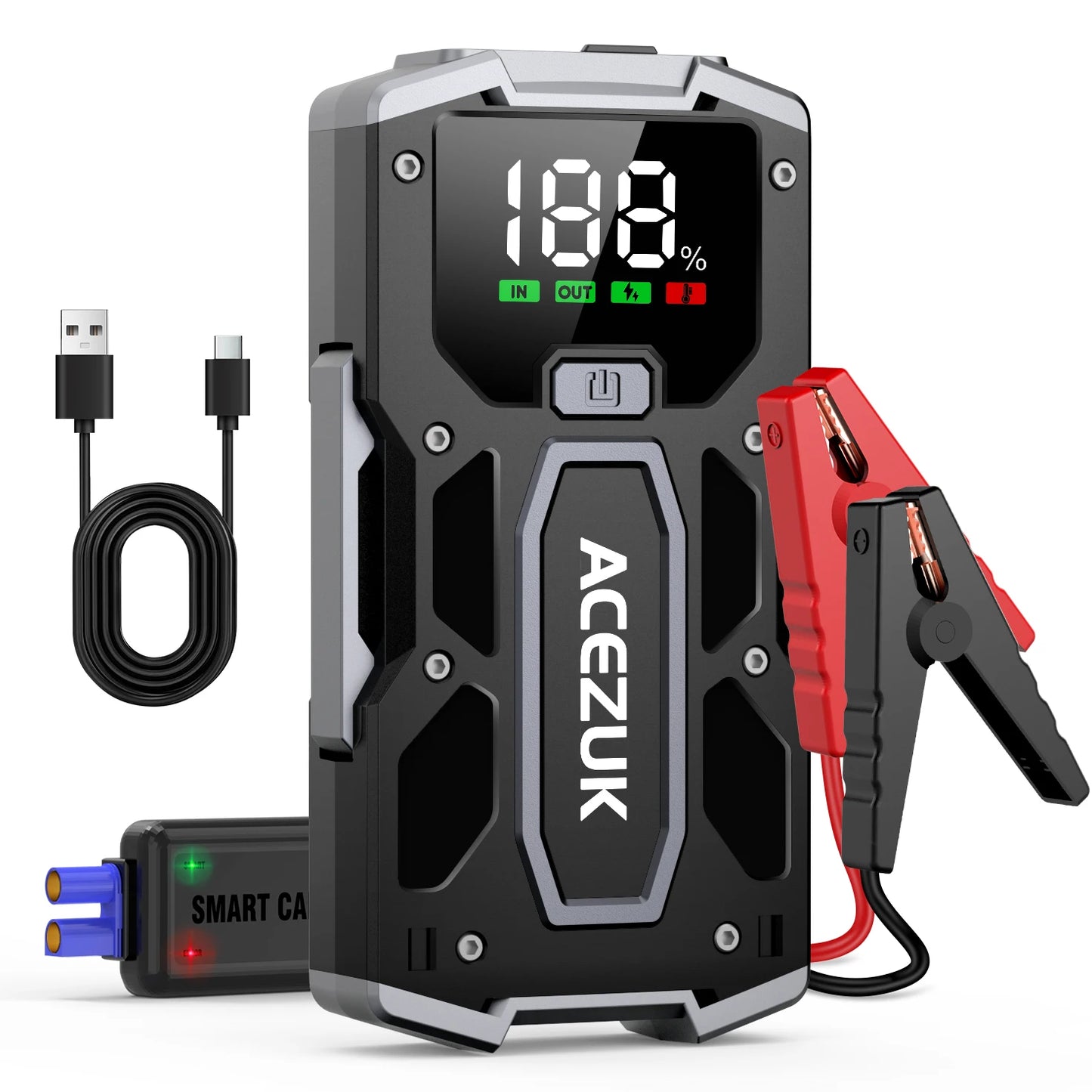 12800mAh Car Jump Starter Portable Power Bank 12V Device