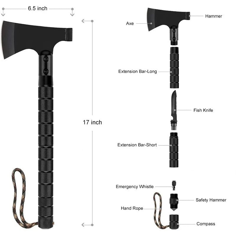 Foldable Tactical Axe Multi Tool Kit Emergency Gear Portable Tomahawk Survival Axe Outdoor Camping Hatchet