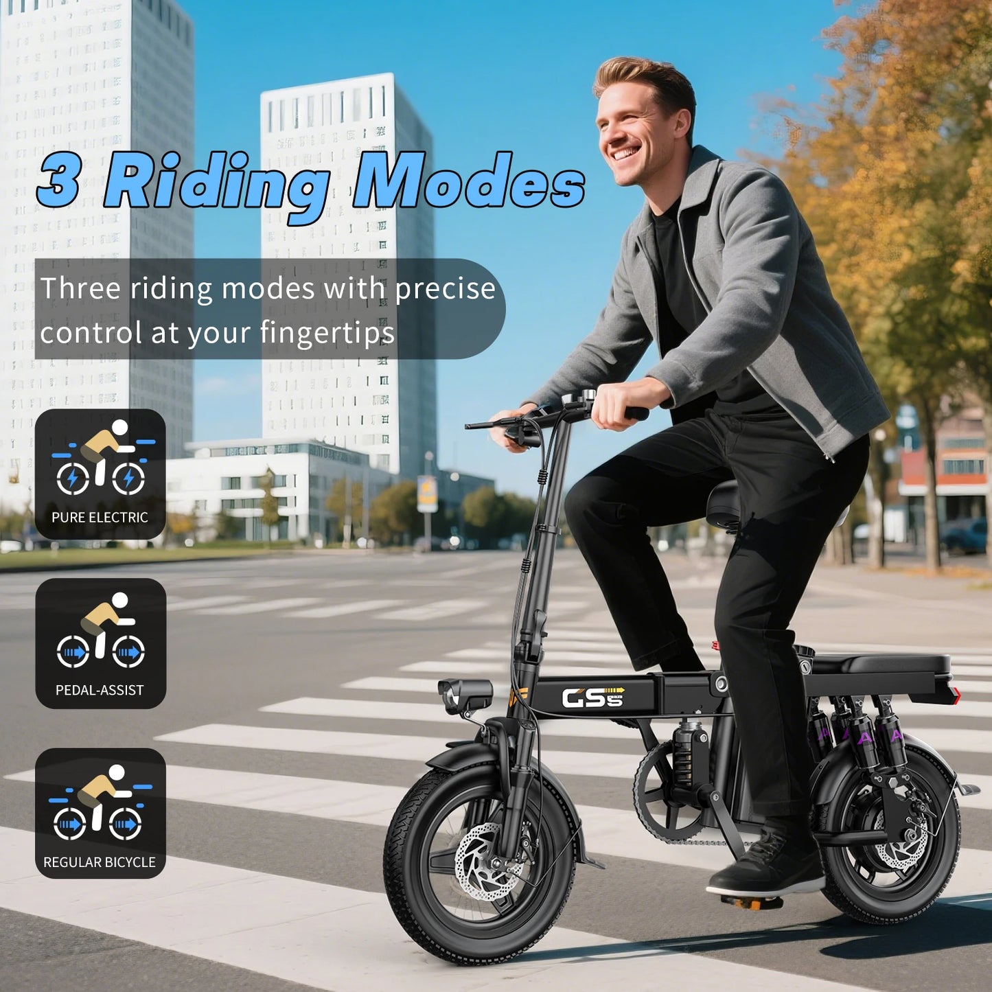 Foldable Electric Bike For Adults 750W 20MPH 35 Mile Range