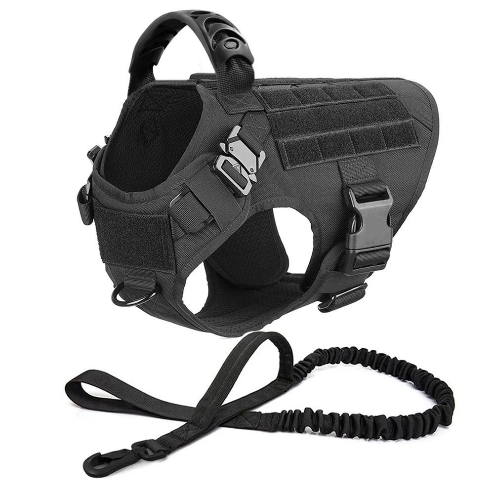 Tactical Dog Harness Leash Set for Large Dogs Durable