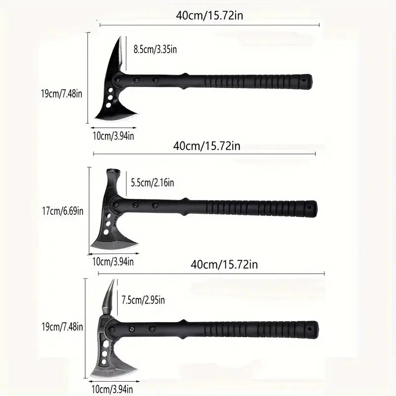 1 Portable Multifunctional Survival Axe with Hammerhead and Pointed Design High Toughness Handle