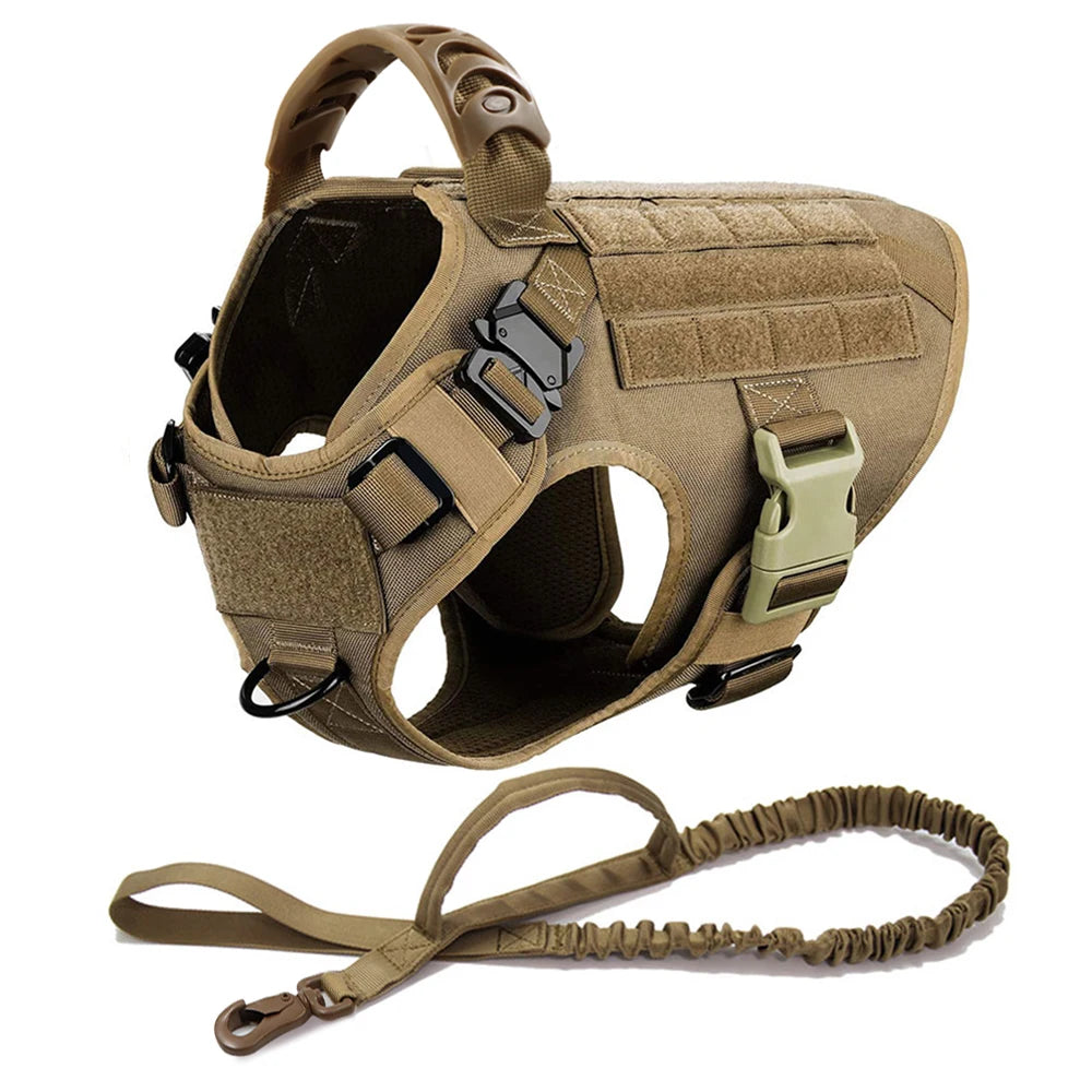 Tactical Dog Harness Leash Set for Large Dogs Durable