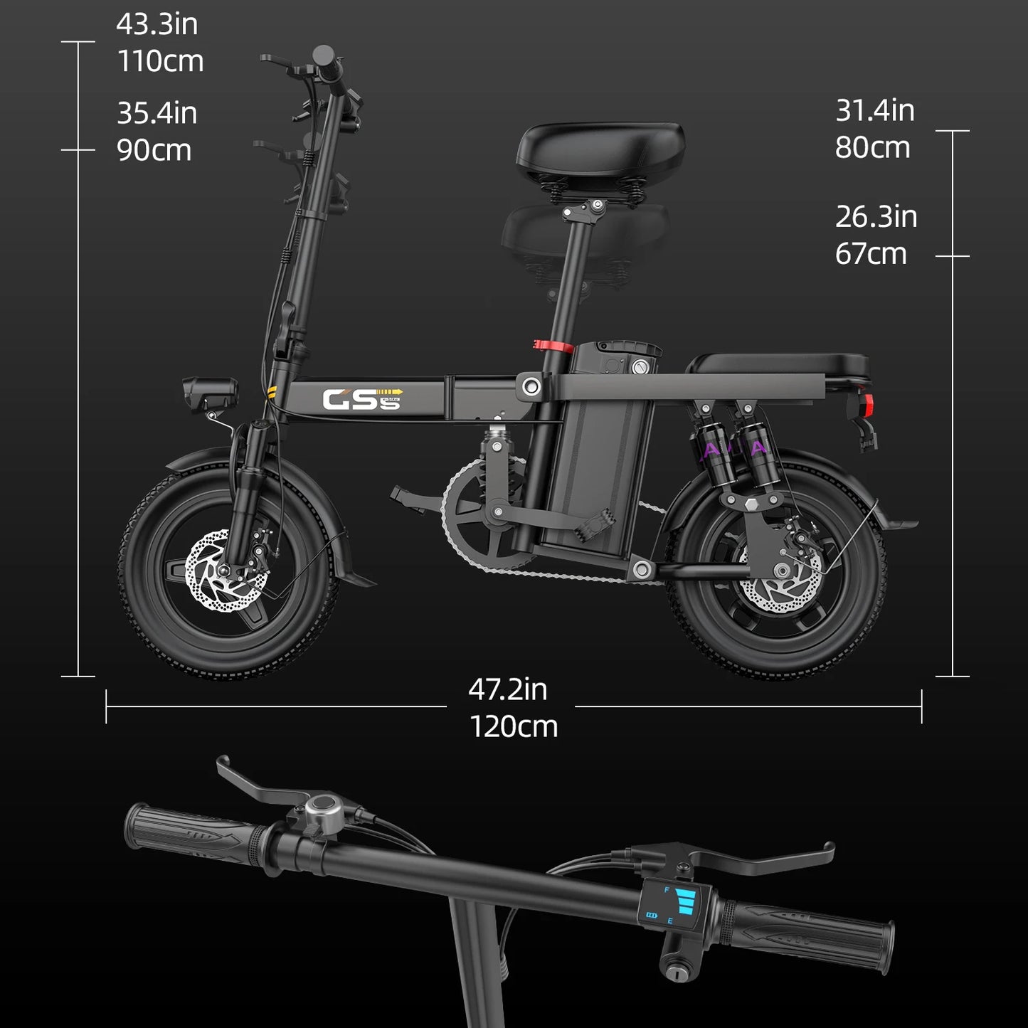 Foldable Electric Bike For Adults 750W 20MPH 35 Mile Range