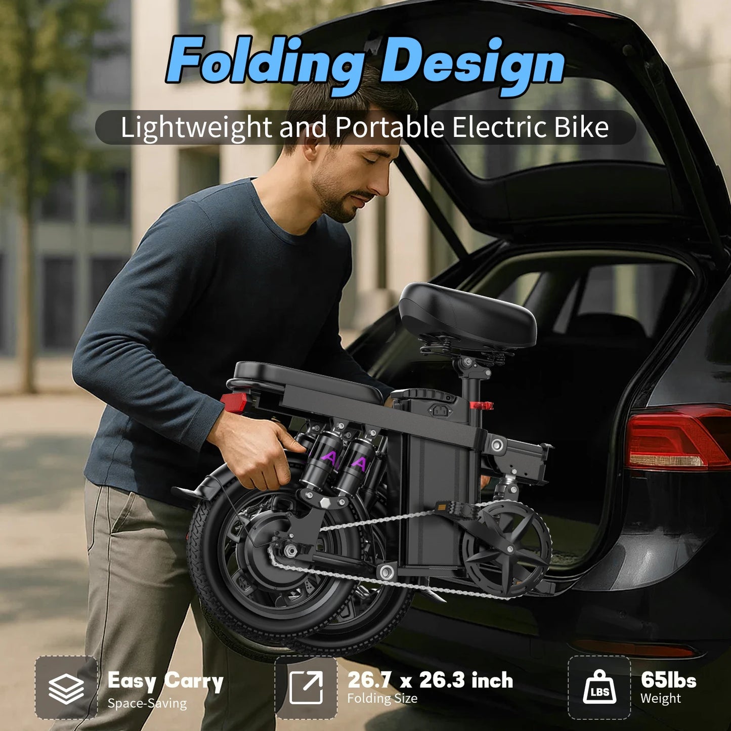 Foldable Electric Bike For Adults 750W 20MPH 35 Mile Range