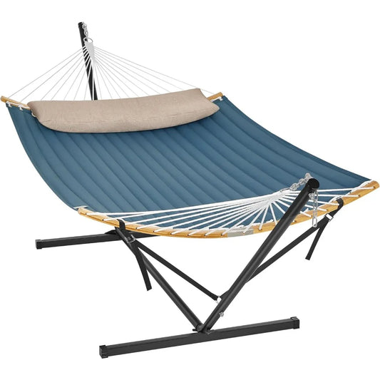 Quilted Hammock Deluxe With Stand And Pillow 78x55 Inches