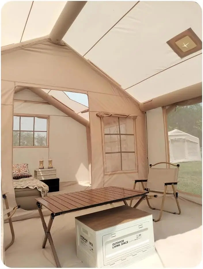 10-12 People Inflatable Tent for Camping 129 Sqft Glamping Tent