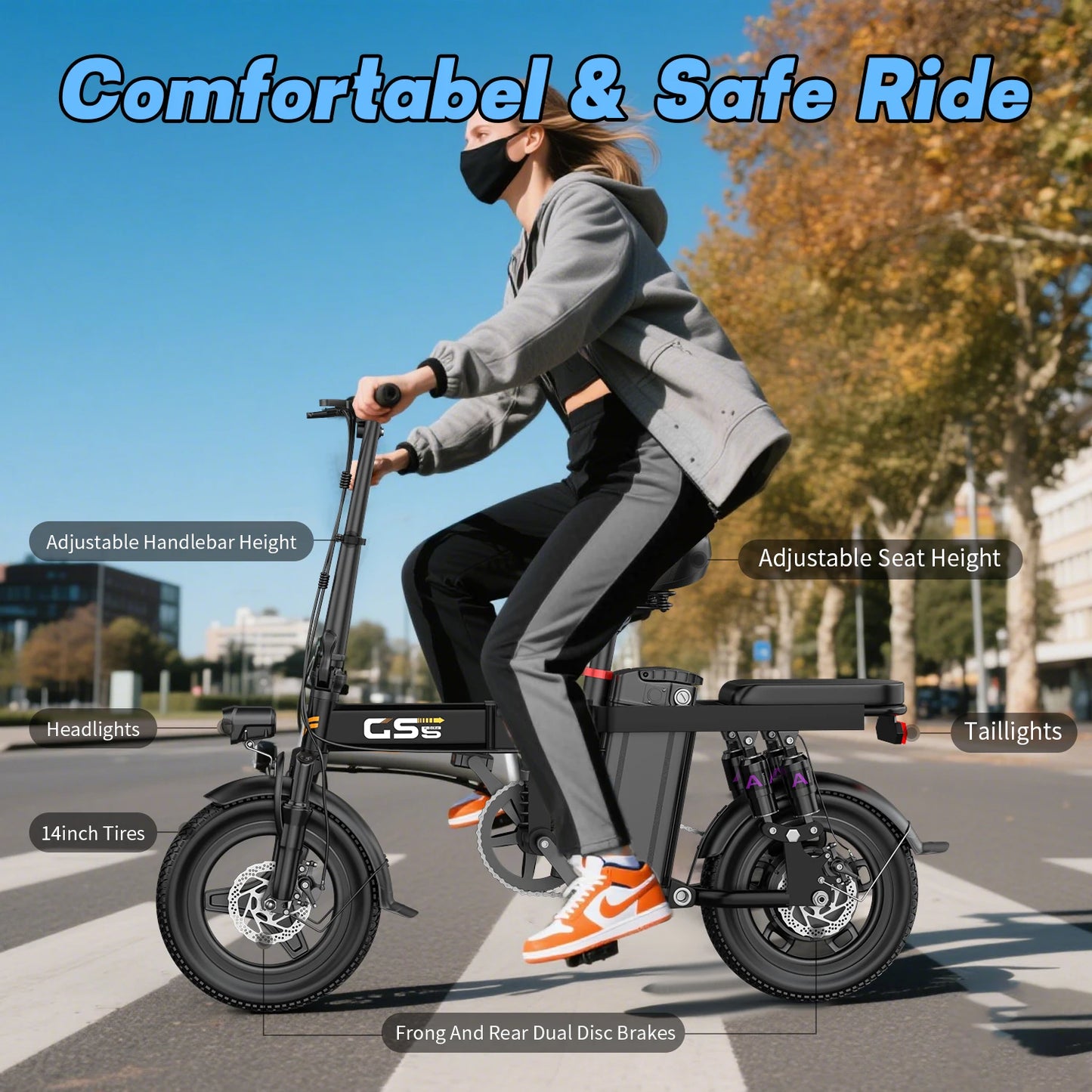 Foldable Electric Bike For Adults 750W 20MPH 35 Mile Range
