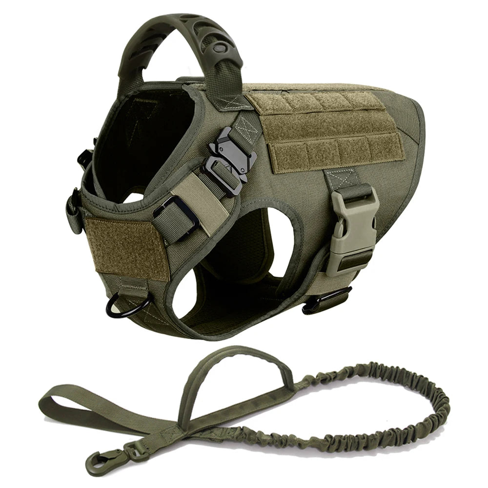 Tactical Dog Harness Leash Set for Large Dogs Durable