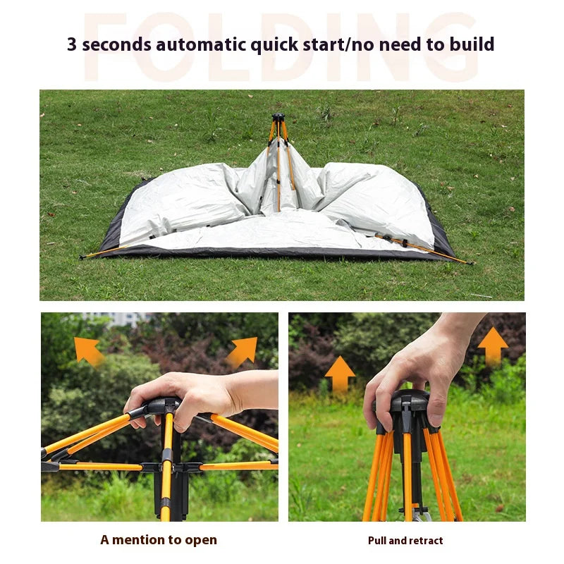 Automatic Quick-Opening Tent Outdoor Self-Driving Travel Camping Tent Rainproof Sunshine-Proof Two Doors