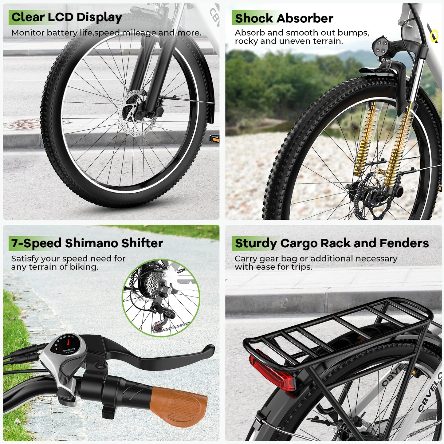 1000 Peak Electric Bike For Adults Removable Battery