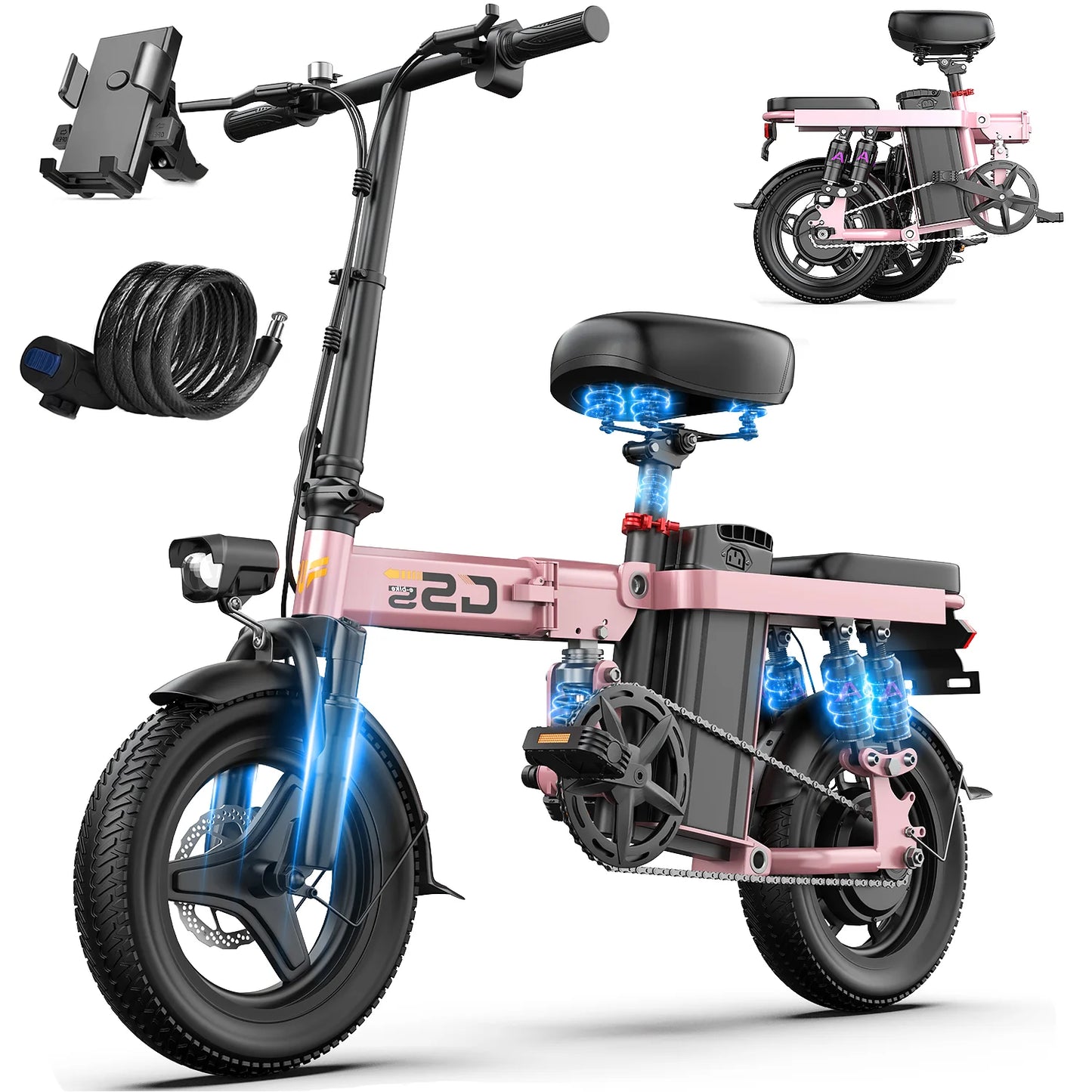 Foldable Electric Bike For Adults 750W 20MPH 35 Mile Range