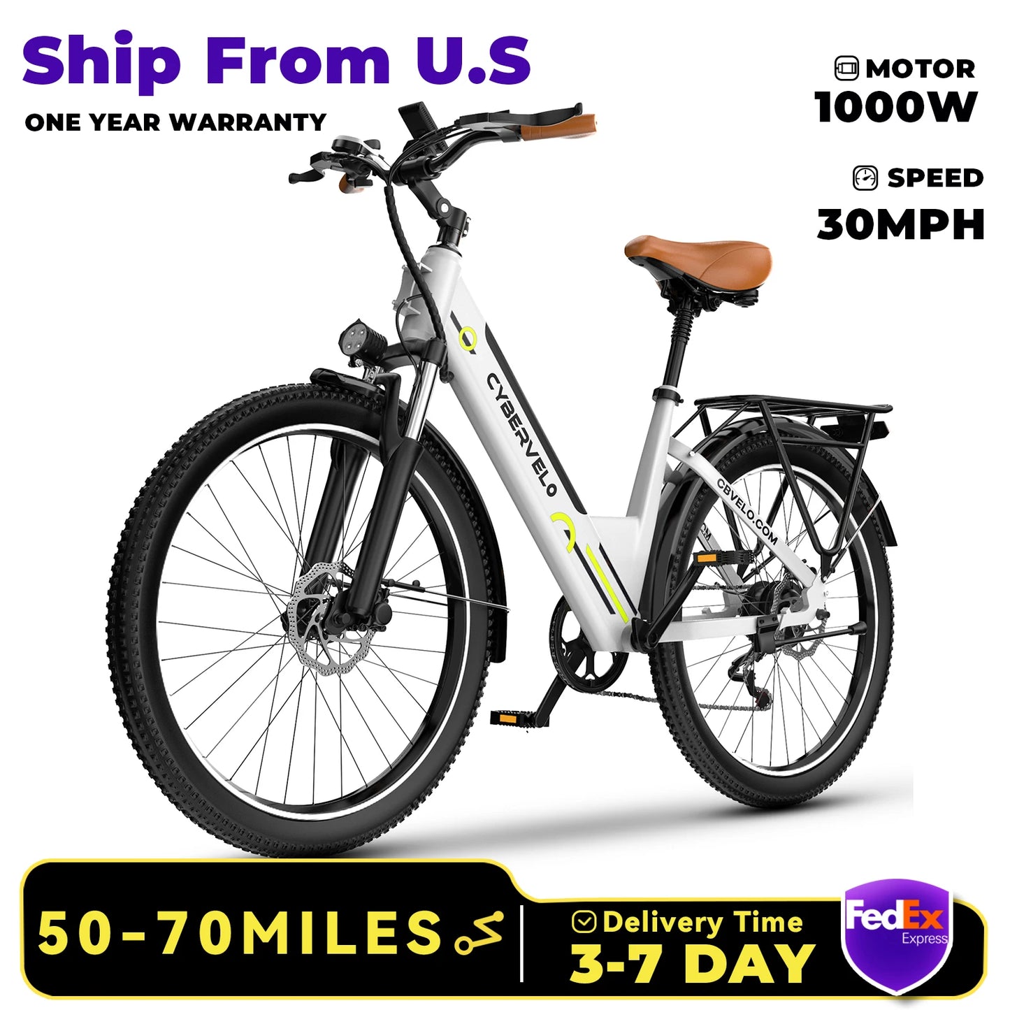 1000 Peak Electric Bike For Adults Removable Battery