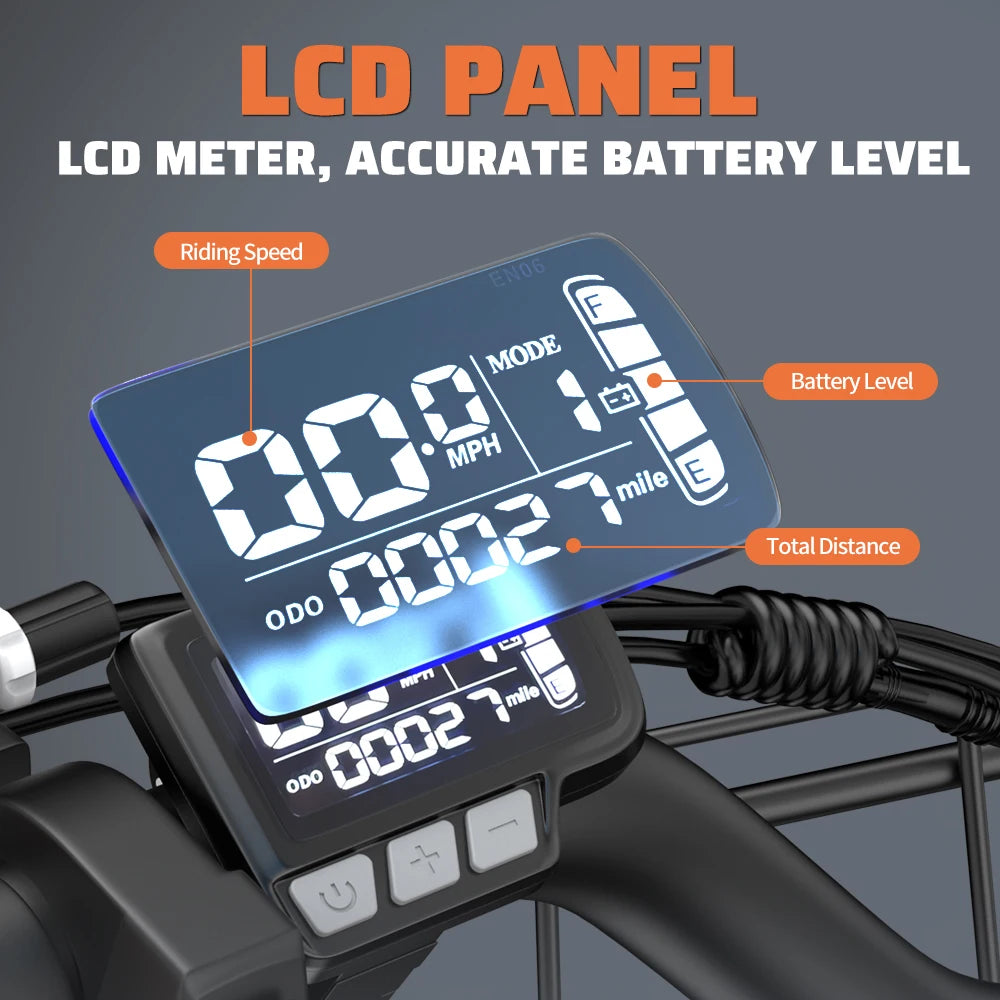 Kickwey LD20 1500W Fat Tire Electric Mountain Bike 48V 20Ah