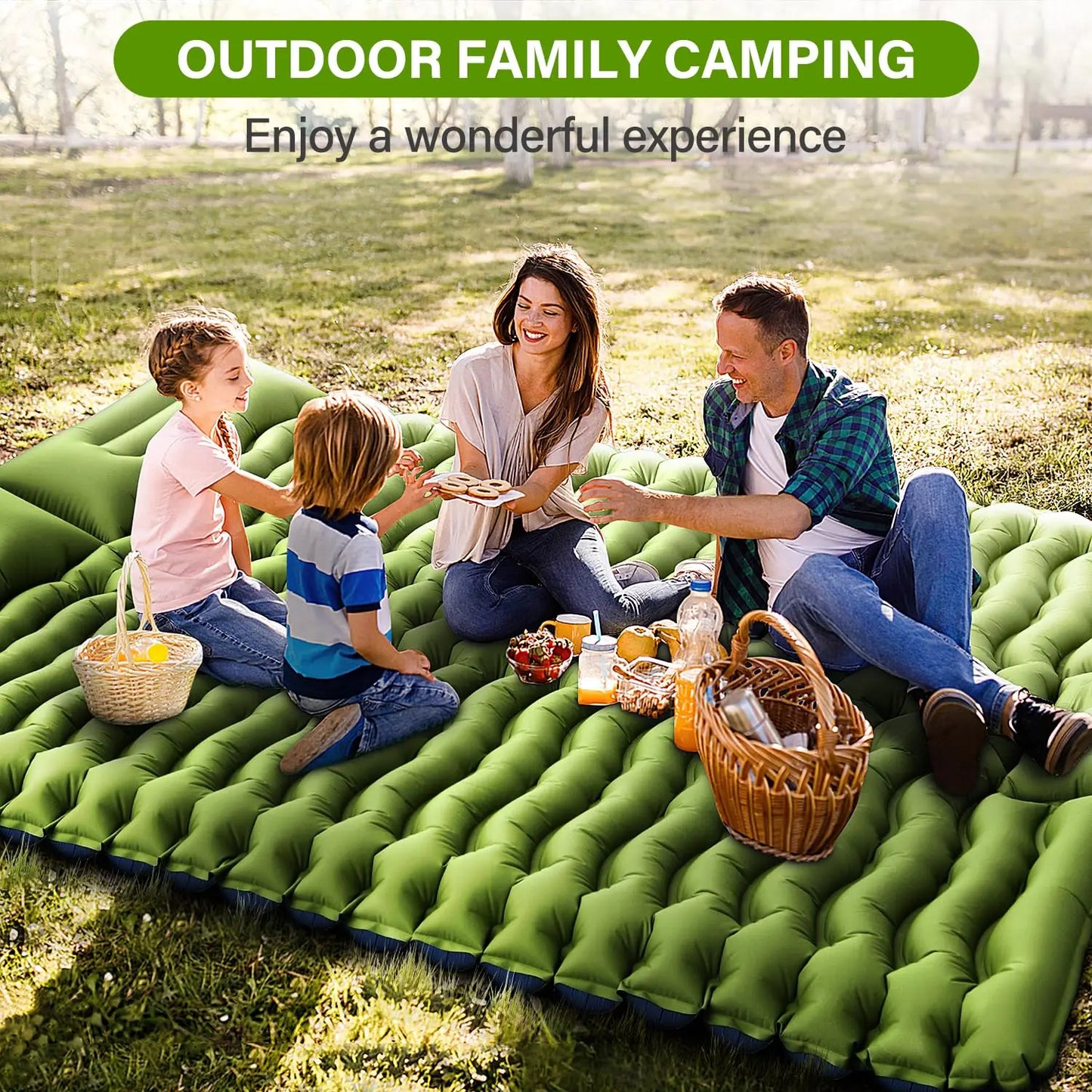 WESTTUNE Inflatable Mattress 4 Inch Thick for 2 Person