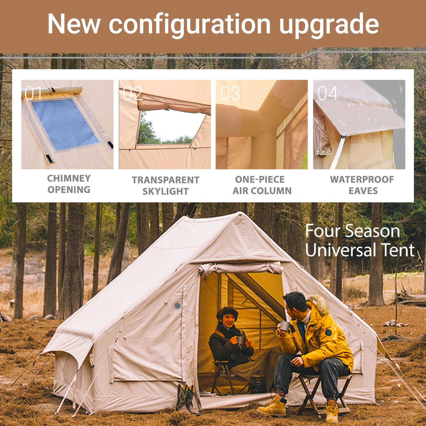 Inflatable Camping Tent 4-6 People 67.81 Square Feet Glamping Tent
