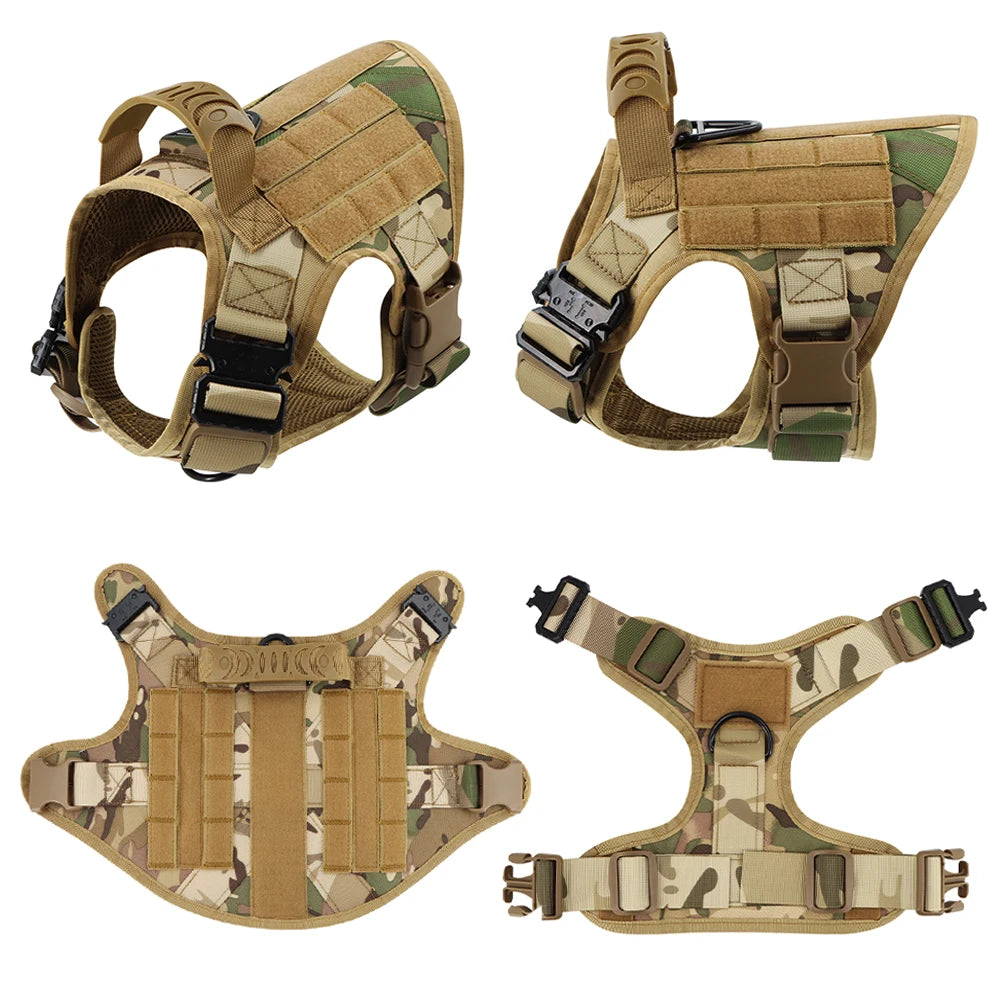 Tactical Dog Harness Leash Set for Large Dogs Durable