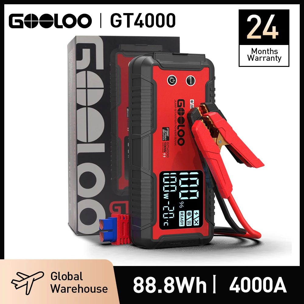 GOOLOO 12V Car Jump Starter 4000A Portable Power Bank