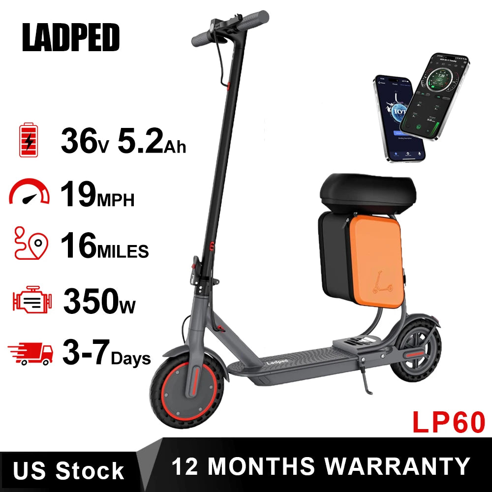 LP60 Electric Scooter 350W 19MPH Fold 8.5Inch Tires App