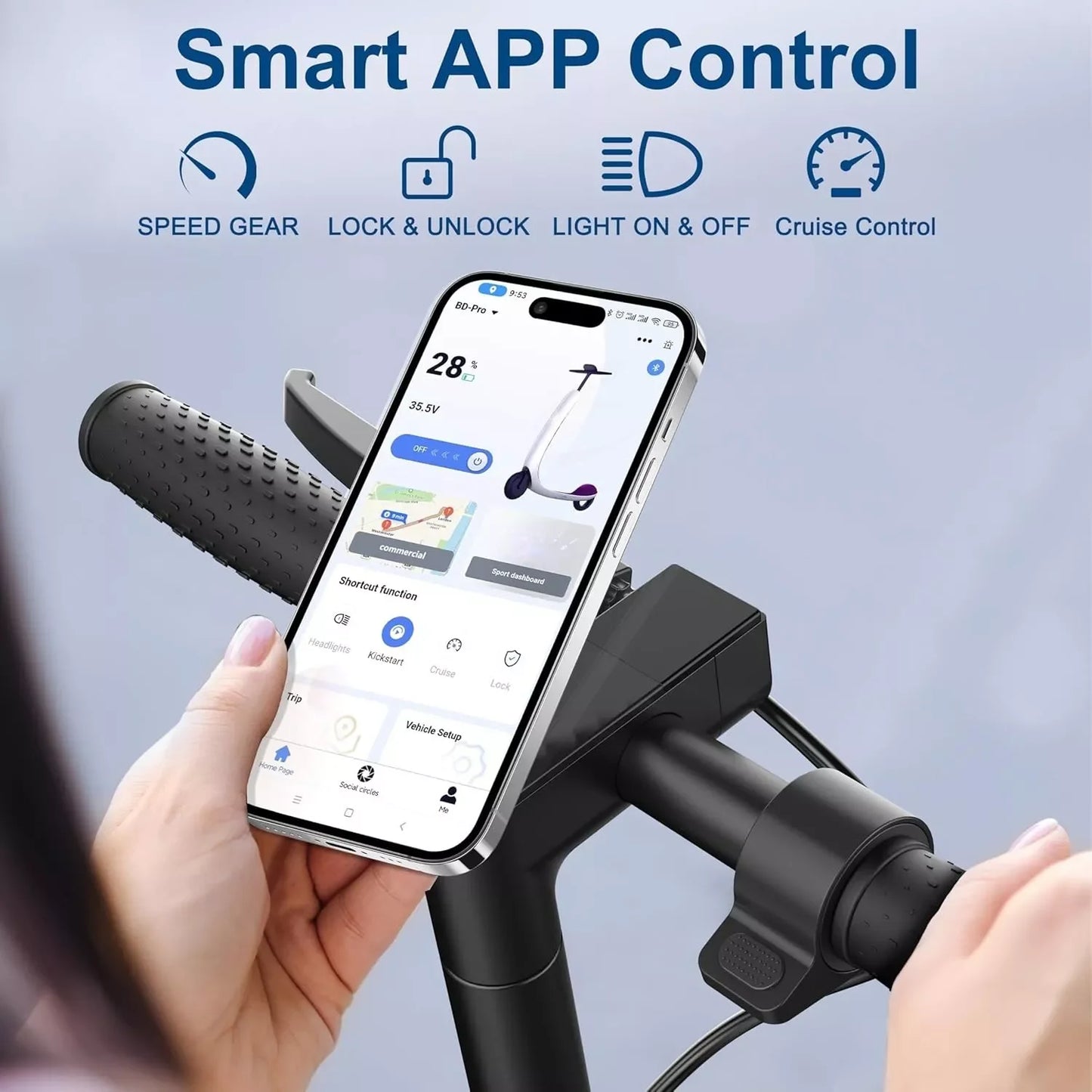 LP60 Electric Scooter 19 MPH Folding 8.5 Inch App Control