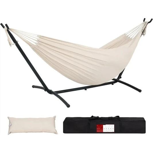 Daze Hammocks Double Hammock 9ft Steel Stand 450Lb Natural